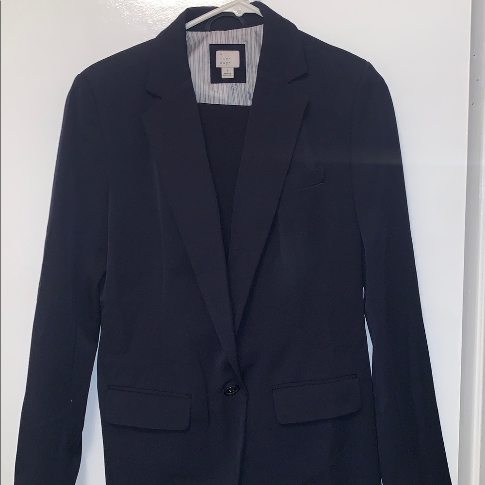 Blue Blazer and Pants Suit Set